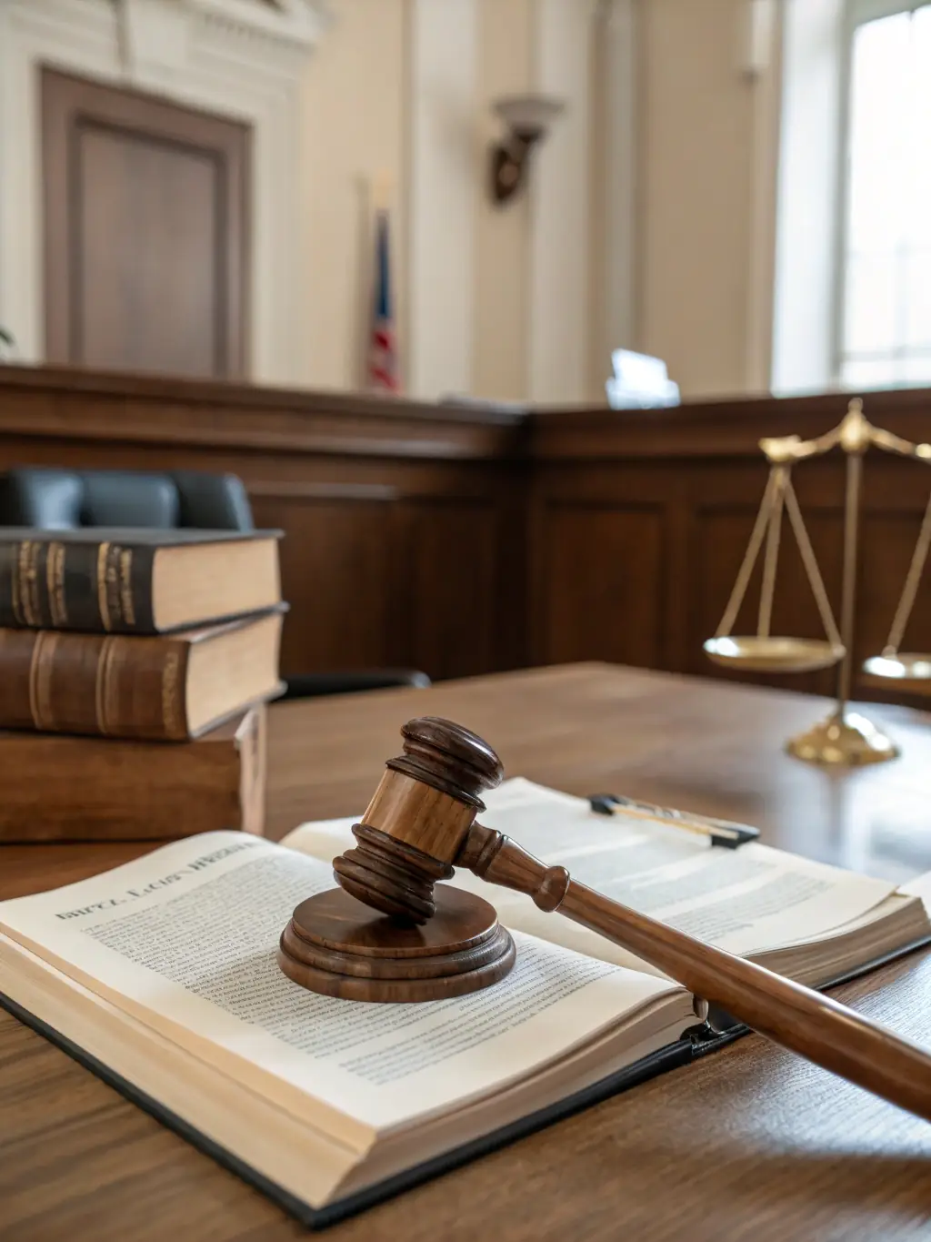 A gavel striking a sound block in a courtroom, symbolizing legal authority and the potential for intervention in debt collection processes.