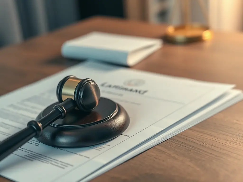 An image depicting a judge's gavel and legal documents, symbolizing the legal processes involved in insolvency and bankruptcy.