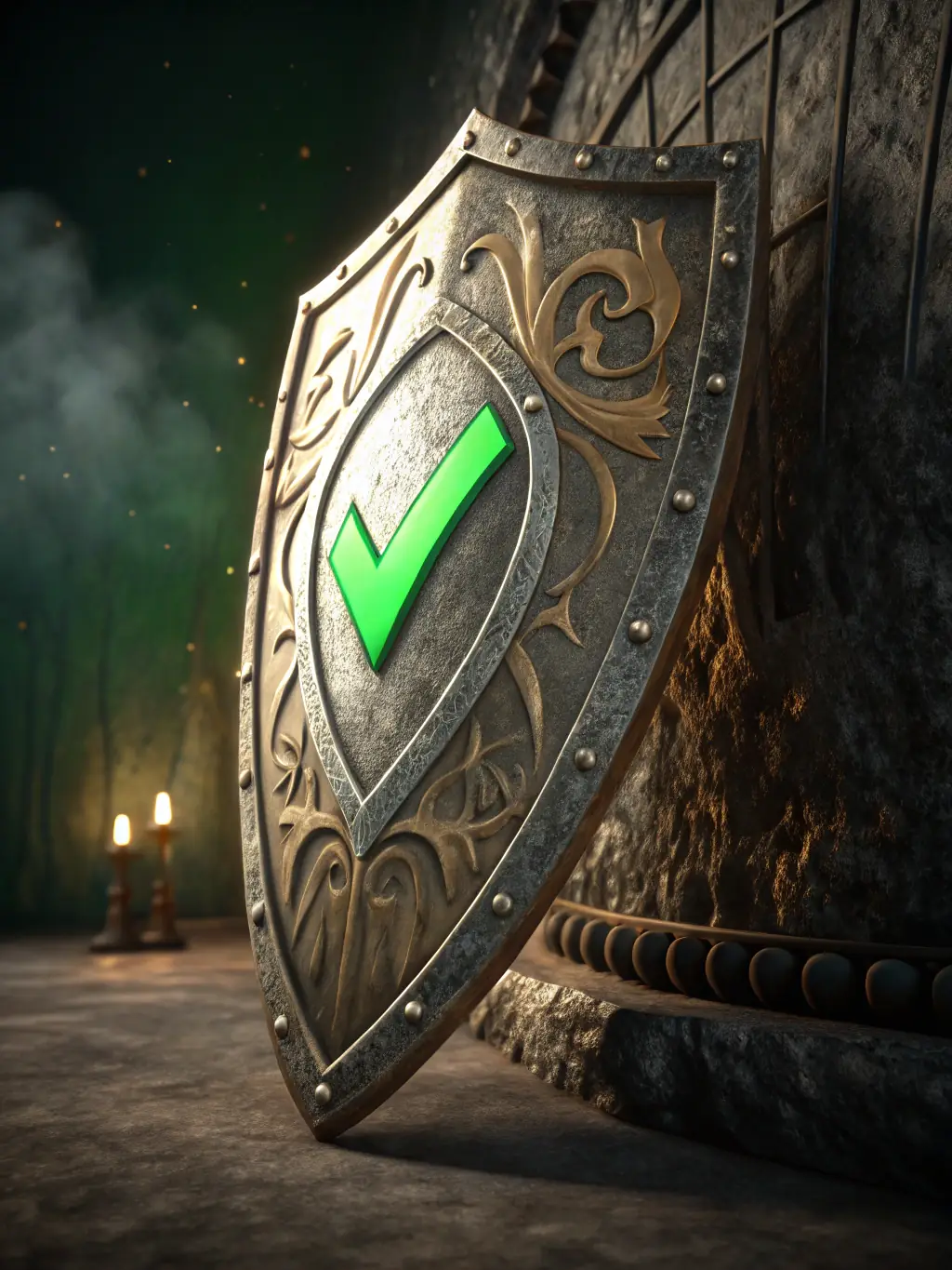 A shield protecting a house from an incoming arrow, representing asset protection and security against financial threats.